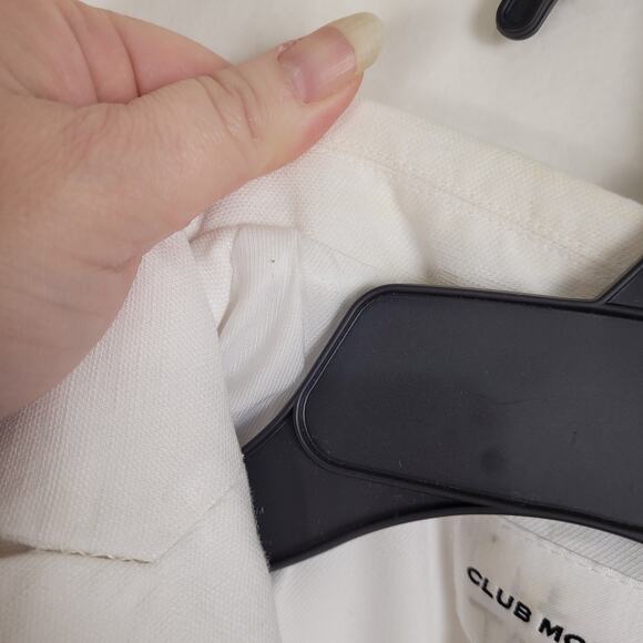 Club Monaco womens double breasted white linen gold button blazer jacket size 6 - Picture 4 of 11